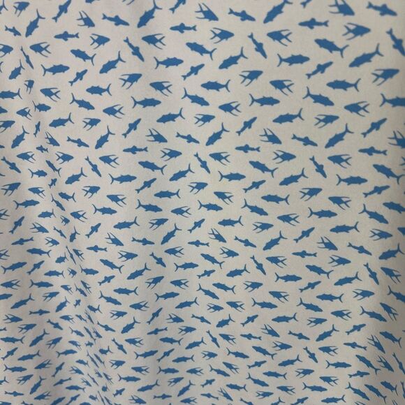 Vineyard Vines Men's Fish Print Polo Shirt White Size S Casual Summer - Picture 3 of 7